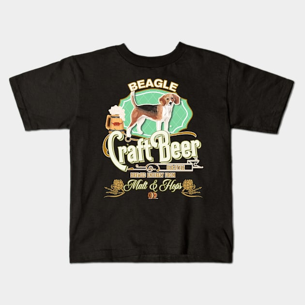 Beagle Gifts - Beer Dog lover Kids T-Shirt by StudioElla